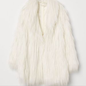 Faux Fur Mink Coat in Ivory